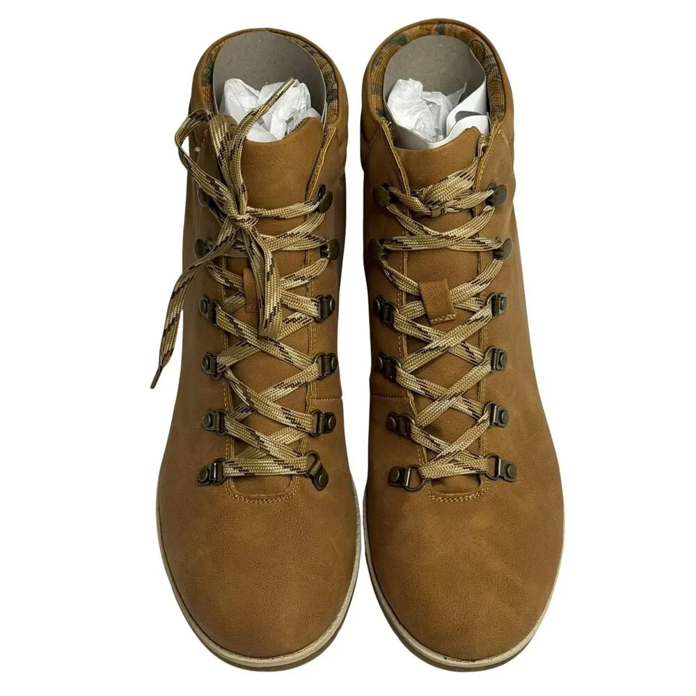 BOC Alder Nubuck Leather Booties Boots Heeled Womens Tan 11 NIB
